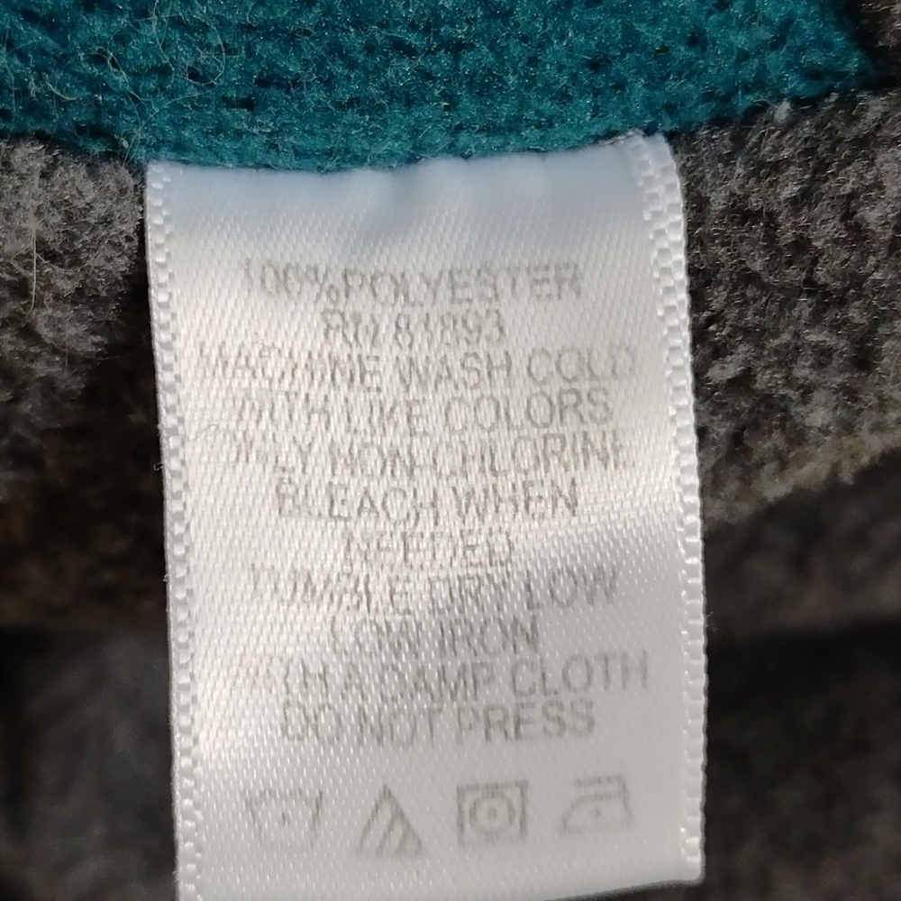 Susan Graver Womens Reversible Gray /Teal Fleece Long Sleeve Button Up Coat Sz L - Picture 13 of 13